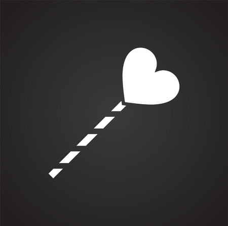 Heart on stick icon on black background for graphic and web design, Modern simple vector sign. Internet concept. Trendy symbol for website design web button or mobile appのイラスト素材