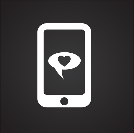 Love message icon on black background for graphic and web design, Modern simple vector sign. Internet concept. Trendy symbol for website design web button or mobile appの写真素材
