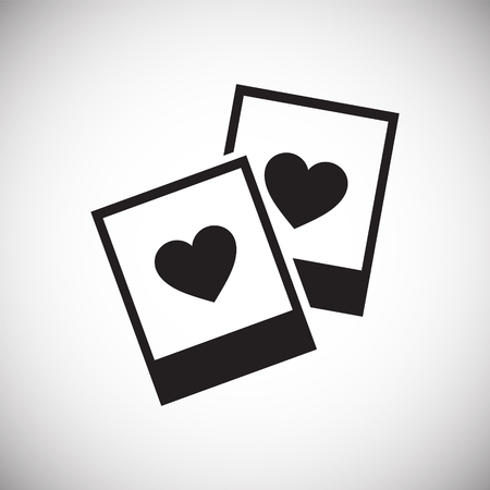 Photo cards heart icon on white background for graphic and web design, Modern simple vector sign. Internet concept. Trendy symbol for website design web button or mobile appの写真素材