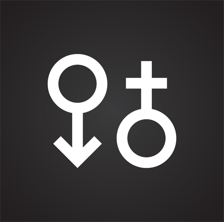 Gender signs icon on black background for graphic and web design, Modern simple vector sign. Internet concept. Trendy symbol for website design web button or mobile appの写真素材