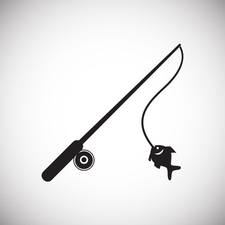 Fishing rod icon on white background for graphic and web design, Modern simple vector sign. Internet concept. Trendy symbol for website design web button or mobile appのイラスト素材