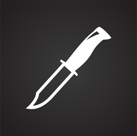 Hunting knife icon on black background for graphic and web design, Modern simple vector sign. Internet concept. Trendy symbol for website design web button or mobile appのイラスト素材