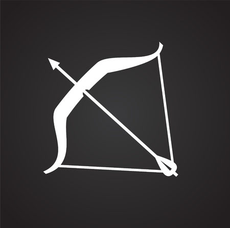 Bow icon on black background for graphic and web design, Modern simple vector sign. Internet concept. Trendy symbol for website design web button or mobile appのイラスト素材