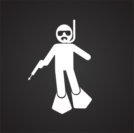 Speargun hunting icon on black background for graphic and web design, Modern simple vector sign. Internet concept. Trendy symbol for website design web button or mobile appのイラスト素材