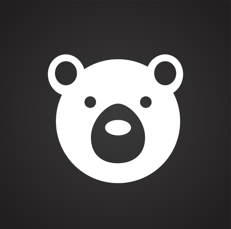Bear icon on black background for graphic and web design, Modern simple vector sign. Internet concept. Trendy symbol for website design web button or mobile appのイラスト素材