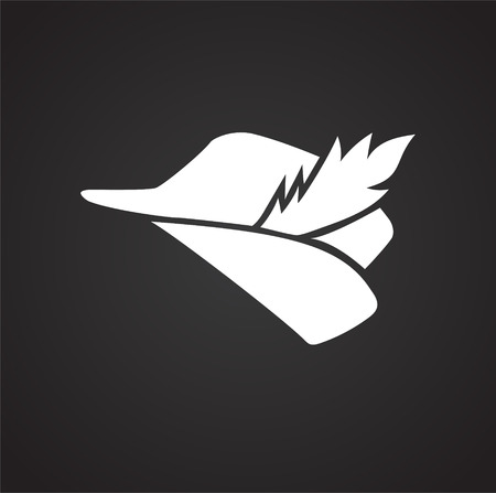 Hunters hat icon on black background for graphic and web design, Modern simple vector sign. Internet concept. Trendy symbol for website design web button or mobile appのイラスト素材