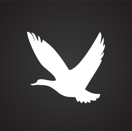 Duck hunt icon on black background for graphic and web design, Modern simple vector sign. Internet concept. Trendy symbol for website design web button or mobile appのイラスト素材