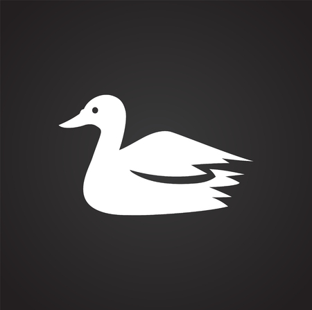 Duck hunt icon on black background for graphic and web design, Modern simple vector sign. Internet concept. Trendy symbol for website design web button or mobile appのイラスト素材