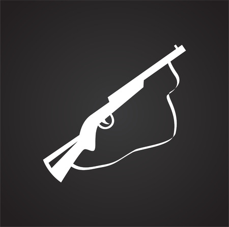 Rifle icon on black background for graphic and web design, Modern simple vector sign. Internet concept. Trendy symbol for website design web button or mobile appのイラスト素材