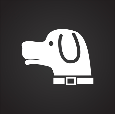 Hunting hound dog icon on black background for graphic and web design, Modern simple vector sign. Internet concept. Trendy symbol for website design web button or mobile appのイラスト素材