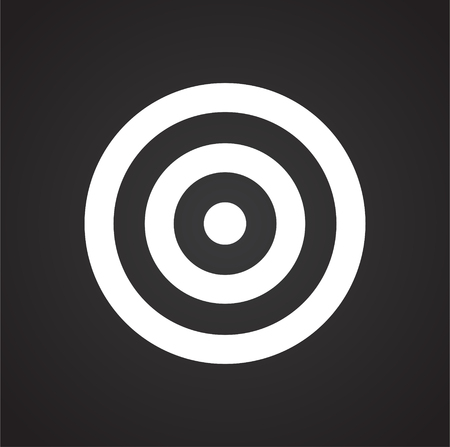 Aim icon on black background for graphic and web design, Modern simple vector sign. Internet concept. Trendy symbol for website design web button or mobile appのイラスト素材