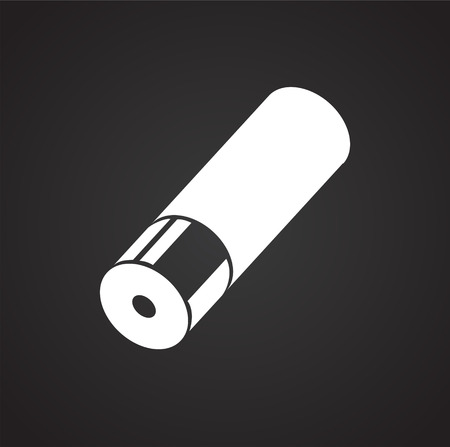 Bullet shell icon on black background for graphic and web design, Modern simple vector sign. Internet concept. Trendy symbol for website design web button or mobile appの写真素材