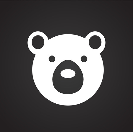 Bear icon on black background for graphic and web design, Modern simple vector sign. Internet concept. Trendy symbol for website design web button or mobile appの写真素材