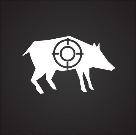 Boar target icon on black background for graphic and web design, Modern simple vector sign. Internet concept. Trendy symbol for website design web button or mobile appの写真素材