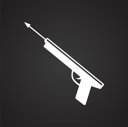 Speargun icon on black background for graphic and web design, Modern simple vector sign. Internet concept. Trendy symbol for website design web button or mobile appの写真素材