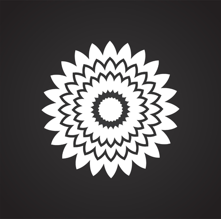 Flower icon on black background for graphic and web design, Modern simple vector sign. Internet concept. Trendy symbol for website design web button or mobile appのイラスト素材