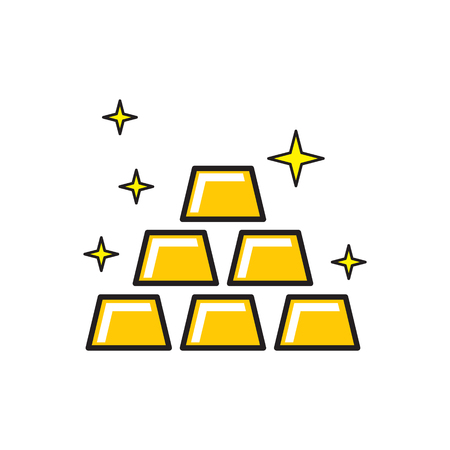 Gold ingot icon on white background for graphic and web design, Modern simple vector sign. Internet concept. Trendy symbol for website design web button or mobile appのイラスト素材