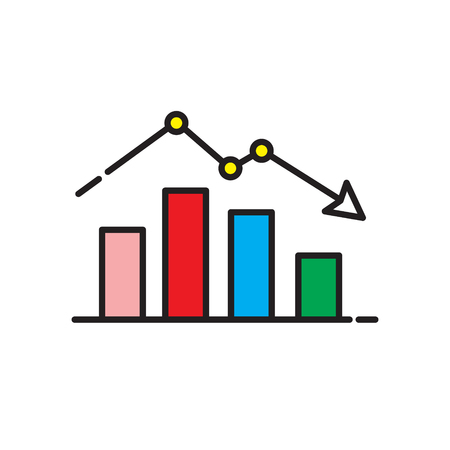 Finance statisticks icon on white background for graphic and web design, Modern simple vector sign. Internet concept. Trendy symbol for website design web button or mobile appのイラスト素材