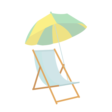 Beach chair umbrella icon on white background for graphic and web design, Modern simple vector sign. Internet concept. Trendy symbol for website design web button or mobile appのイラスト素材