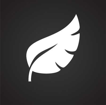 Leaf icon on black background for graphic and web design, Modern simple vector sign. Internet concept. Trendy symbol for website design web button or mobile appの写真素材
