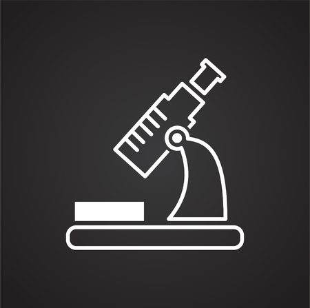 Microscope icon on black background for graphic and web design, Modern simple vector sign. Internet concept. Trendy symbol for website design web button or mobile appのイラスト素材