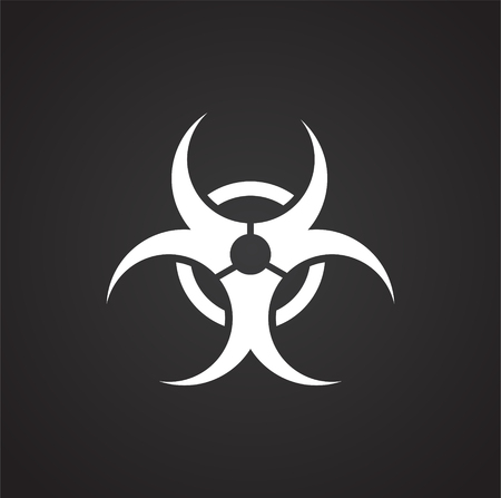 Biohazard sign icon on black background for graphic and web design, Modern simple vector sign. Internet concept. Trendy symbol for website design web button or mobile appのイラスト素材