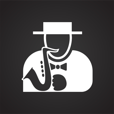 Musician icon on black background for graphic and web design, Modern simple vector sign. Internet concept. Trendy symbol for website design web button or mobileのイラスト素材
