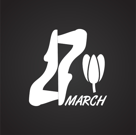 Woman day icon on black background for graphic and web design, Modern simple vector sign. Internet concept. Trendy symbol for website design web button or mobileのイラスト素材
