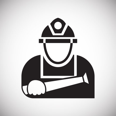 Fire fighter icon on white background for graphic and web design, Modern simple vector sign. Internet concept. Trendy symbol for website design web button or mobilのイラスト素材