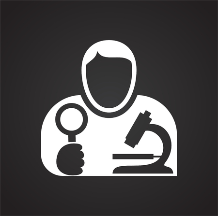 Scientist icon on black background for graphic and web design, Modern simple vector sign. Internet concept. Trendy symbol for website design web button or mobileのイラスト素材