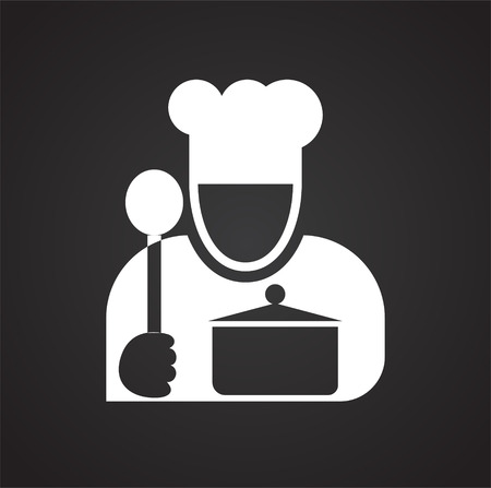 Cook icon on black background for graphic and web design, Modern simple vector sign. Internet concept. Trendy symbol for website design web button or mobileのイラスト素材