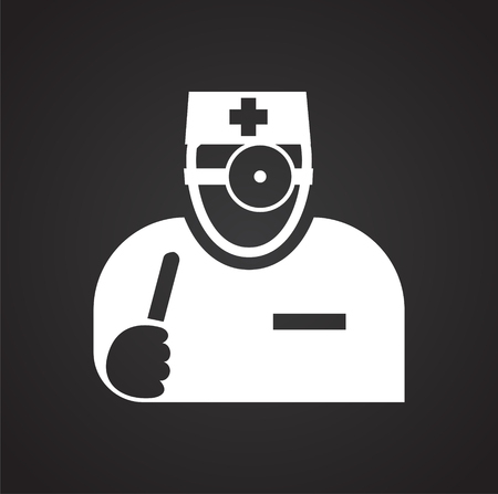Doctor icon on black background for graphic and web design, Modern simple vector sign. Internet concept. Trendy symbol for website design web button or mobileのイラスト素材