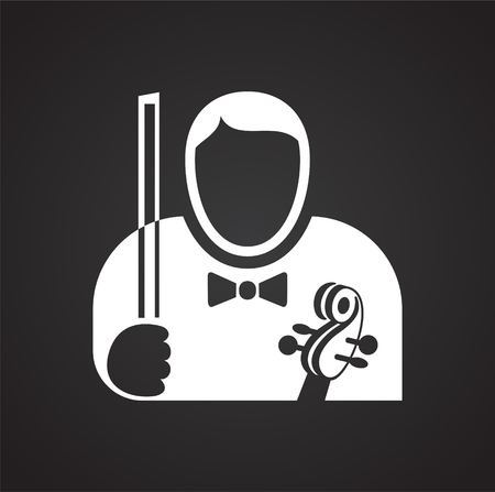 Musician icon on black background for graphic and web design, Modern simple vector sign. Internet concept. Trendy symbol for website design web button or mobileのイラスト素材