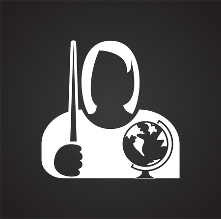 Teacher icon on black background for graphic and web design, Modern simple vector sign. Internet concept. Trendy symbol for website design web button or mobileのイラスト素材