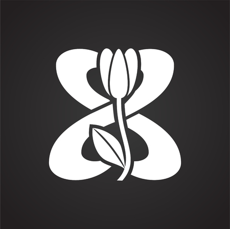 Woman day icon on black background for graphic and web design, Modern simple vector sign. Internet concept. Trendy symbol for website design web button or mobileのイラスト素材