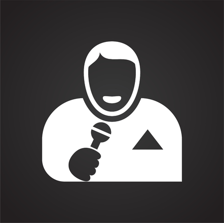 Singer icon on black background for graphic and web design, Modern simple vector sign. Internet concept. Trendy symbol for website design web button or mobileのイラスト素材