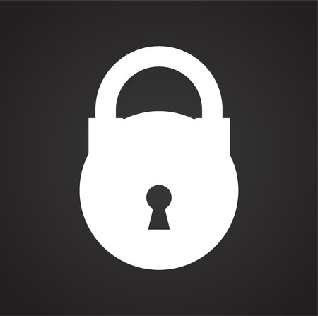 Lock icon on black background for graphic and web design, Modern simple vector sign. Internet concept. Trendy symbol for website design web button or mobile appのイラスト素材