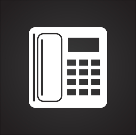 Office phone icon on black background for graphic and web design, Modern simple vector sign. Internet concept. Trendy symbol for website design web button or mobile appのイラスト素材