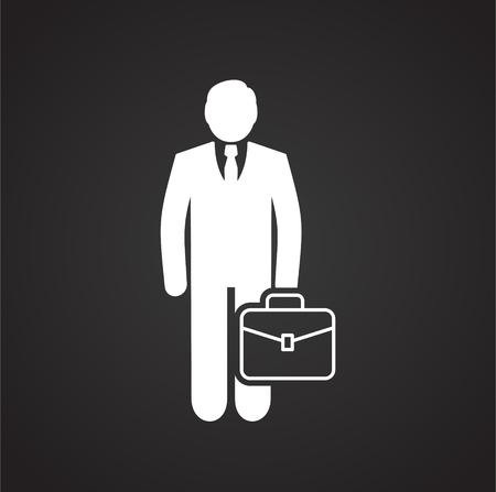 Businessman icon on black background for graphic and web design, Modern simple vector sign. Internet concept. Trendy symbol for website design web button or mobile appのイラスト素材