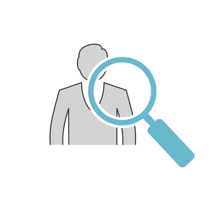 Businessman icon grey and blue on white background for graphic and web design, Modern simple vector sign. Internet concept. Trendy symbol for website design web button or mobile appのイラスト素材