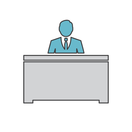 Businessman icon grey and blue on white background for graphic and web design, Modern simple vector sign. Internet concept. Trendy symbol for website design web button or mobile appのイラスト素材