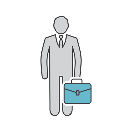 Businessman icon grey and blue on white background for graphic and web design, Modern simple vector sign. Internet concept. Trendy symbol for website design web button or mobile appのイラスト素材
