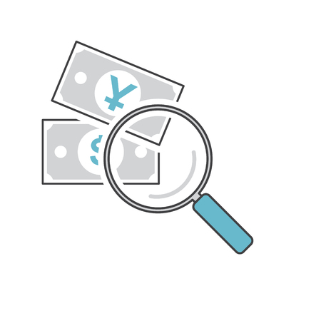 Money icon grey and blue on white background for graphic and web design, Modern simple vector sign. Internet concept. Trendy symbol for website design web button or mobile appのイラスト素材