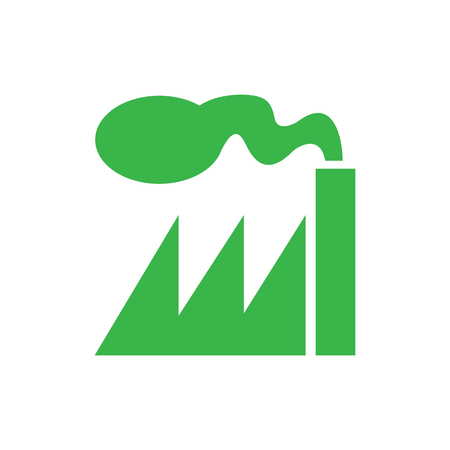 Factory pollution on white background for graphic and web design, Modern simple vector sign. Internet concept. Trendy symbol for website design web button or mobile appのイラスト素材