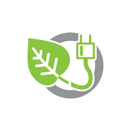 Ecology power source icon on white background for graphic and web design, Modern simple vector sign. Internet concept. Trendy symbol for website design web button or mobile appのイラスト素材