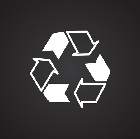 Ecology recycling icon on black background for graphic and web design, Modern simple vector sign. Internet concept. Trendy symbol for website design web button or mobile appのイラスト素材