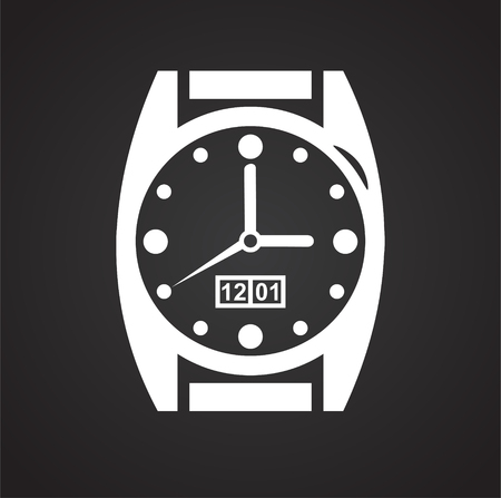 Time icon on black background for graphic and web design, Modern simple vector sign. Internet concept. Trendy symbol for website design web button or mobile appのイラスト素材