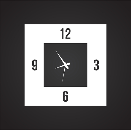 Time icon on black background for graphic and web design, Modern simple vector sign. Internet concept. Trendy symbol for website design web button or mobile appのイラスト素材