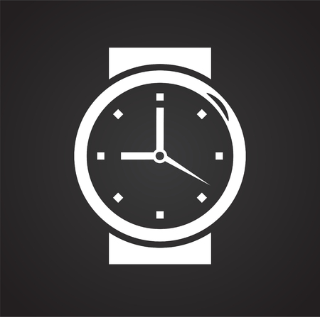 Time icon on black background for graphic and web design, Modern simple vector sign. Internet concept. Trendy symbol for website design web button or mobile appのイラスト素材