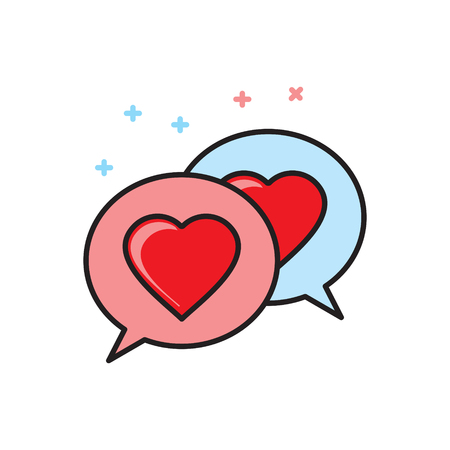 Love message icon on white background for graphic and web design, Modern simple vector sign. Internet concept. Trendy symbol for website design web button or mobileのイラスト素材